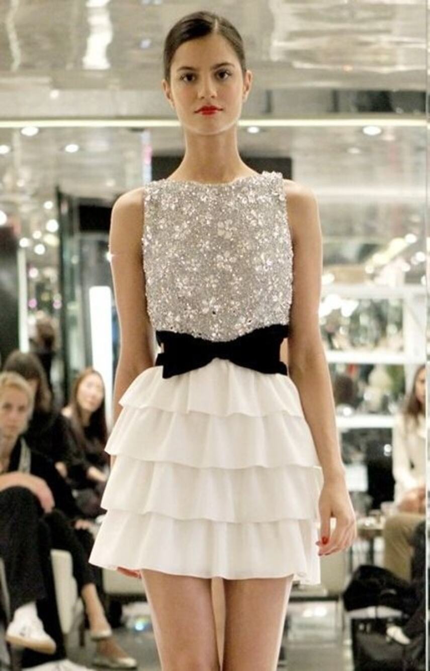 Azzaro Sequin Bow Cocktail Mini Dress S/S 2011 Sz.38
